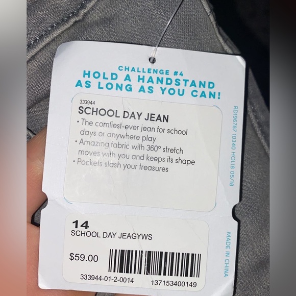 NWT Athleta Girl School Day Jeans - Picture 2 of 3